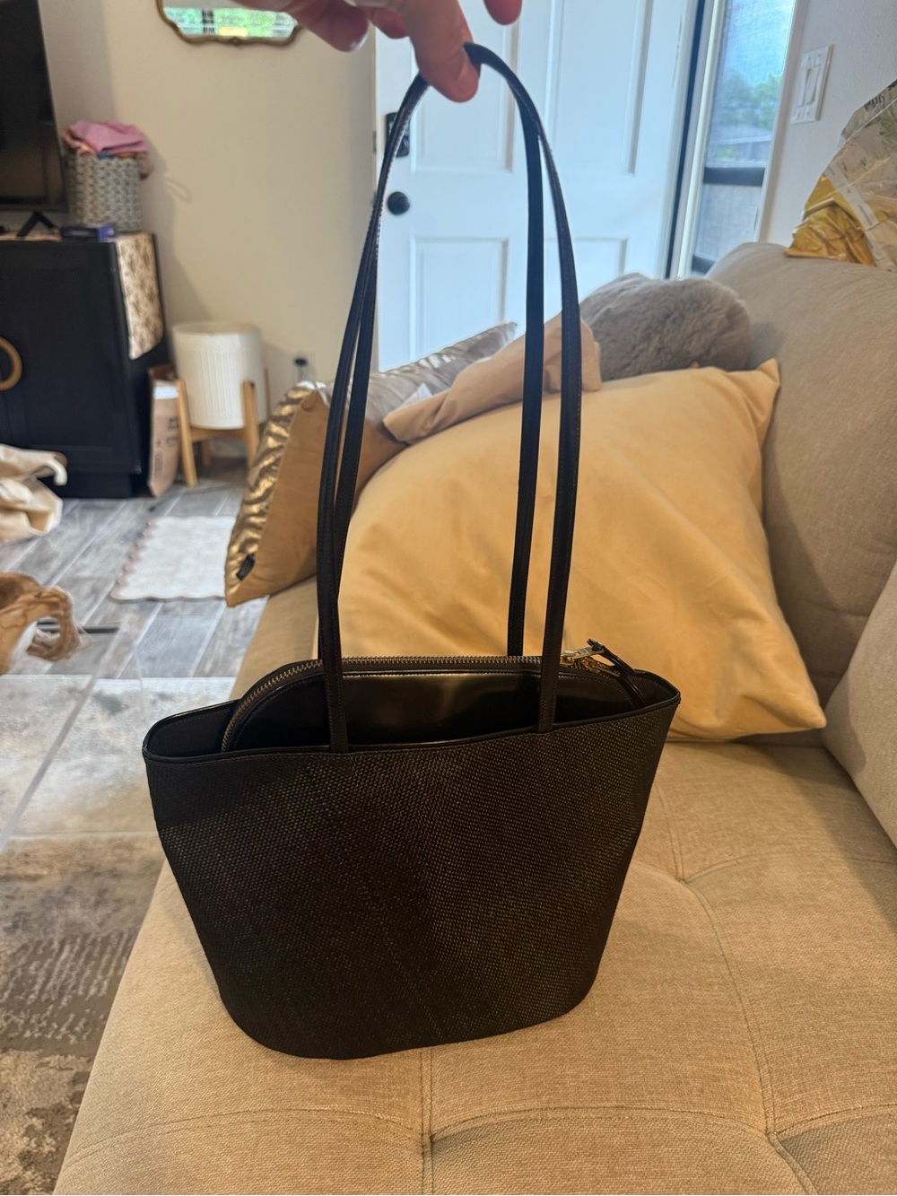 Renaud Pellegrino Black Textured Shoulder Tote